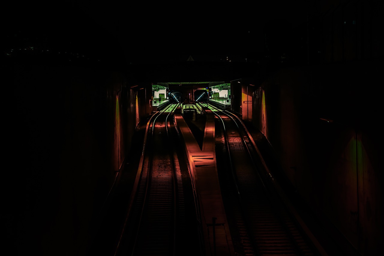 lights in a tunnel