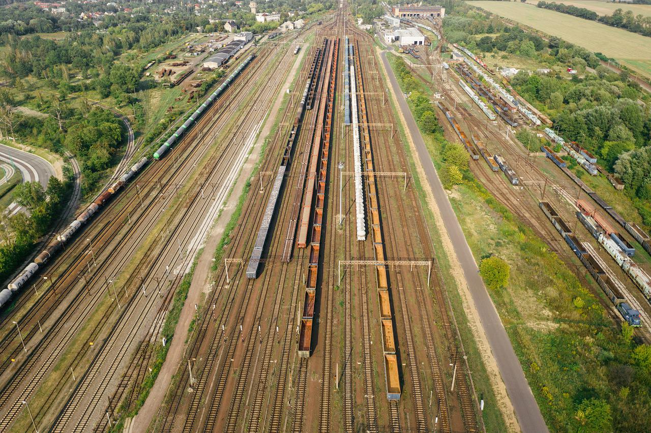 drone over railroad