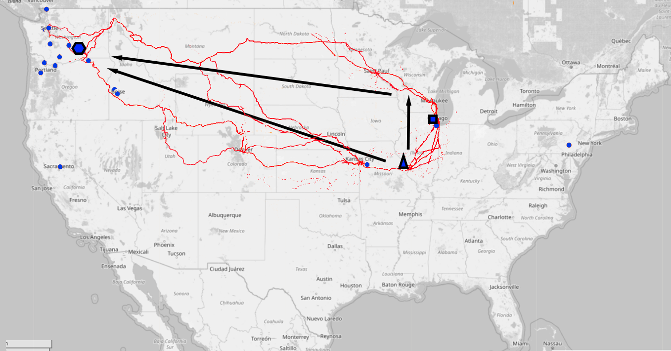 uranium routes with arrows